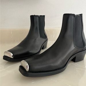 Black Square Toe Boots